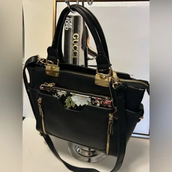 Big Buddha black tote shoulder bag with flower wallet/pouch - Picture 6 of 9